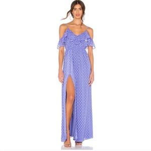 Lovers + Friends Ingrid Polka Dot‎ Maxi Dress Blue Size XS